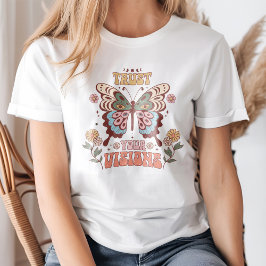 "Trust Your Vision" Boho Moth Moon Blume T-Shirt