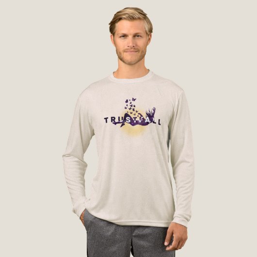 TrustFall | Men Long Sleeve T-Shirt Tri-Blend Shirt (Volle Vorderseite)