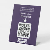 Trustpilot-Bewertungsanfrage mit scannbarem QR-Cod Sockelschild (Vorderseite)