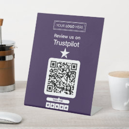 Trustpilot-Bewertungsanfrage mit scannbarem QR-Cod Sockelschild