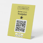 Trustpilot-Bewertungsanfrage mit scannbarem QR-Cod Sockelschild (Vorderseite)