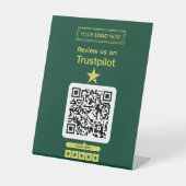 Trustpilot-Bewertungsanfrage mit scannbarem QR-Cod Sockelschild (Vorderseite)
