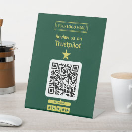 Trustpilot-Bewertungsanfrage mit scannbarem QR-Cod Sockelschild