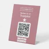 Trustpilot-Bewertungsanfrage mit scannbarem QR-Cod Sockelschild (Vorderseite)
