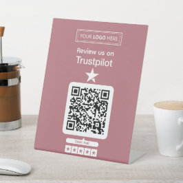 Trustpilot-Bewertungsanfrage mit scannbarem QR-Cod Sockelschild