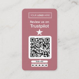 Trustpilot-Bewertungsanfrage mit scannbarem QR-Cod Visitenkarte