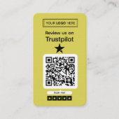 Trustpilot-Bewertungsanfrage mit scannbarem QR-Cod Visitenkarte (Vorderseite)
