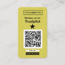 Trustpilot-Bewertungsanfrage mit scannbarem QR-Cod Visitenkarte