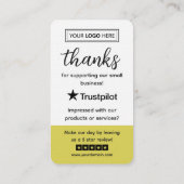 Trustpilot-Bewertungsanfrage mit scannbarem QR-Cod Visitenkarte (Rückseite)