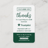 Trustpilot-Bewertungsanfrage mit scannbarem QR-Cod Visitenkarte (Rückseite)