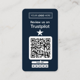 Trustpilot-Bewertungsanfrage mit scannbarem QR-Cod Visitenkarte