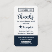 Trustpilot-Bewertungsanfrage mit scannbarem QR-Cod Visitenkarte (Rückseite)