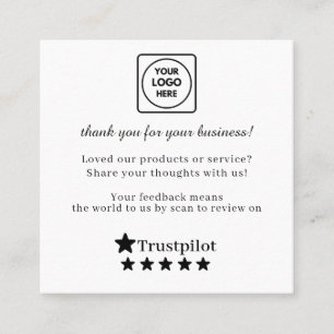 Trustpilot QR   Benutzerdefinierter Link für Gesch Quadratische Visitenkarte