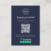 Trustpilot Review Business Danke QR Code Navy Begleitkarte (Vorderseite)