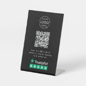Trustpilot überprüft den QR-Code für schwarze Unte Sockelschild (Vorderseite)