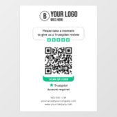 Trustpilot überprüft QR Code Rate My Business 5 St Fensteraufkleber (Blatt)