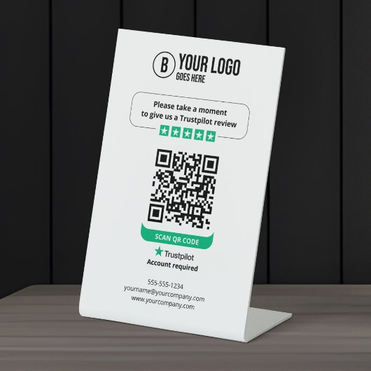 Trustpilot überprüft QR Code Rate My Business 5 St Sockelschild