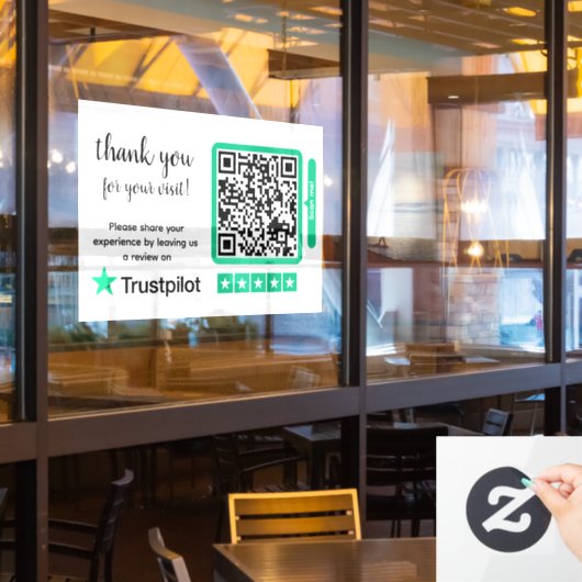 Trustpilot-Überprüfungen | Business Review Link QR Fensteraufkleber (Restaurantfenster)