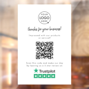 Trustpilot-Überprüfungen   Business Review Link QR Fensteraufkleber
