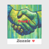 "TrustTouch: Ein Handshake in Sticker Form" (Blatt)