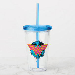Truth Compassion Strength Comic Wonder Woman Logo Acryltrinkbecher