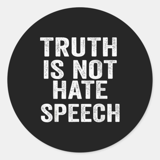 Truth Is Not Hate Speech Runder Aufkleber (Vorderseite)
