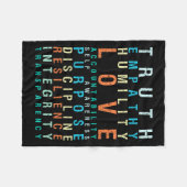 Truth Love Empathy Self Awareness Insrational Word Fleecedecke (Vorderseite (Horizontal))