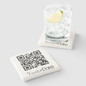 Truth oder Dare QR Code Gaming Stone Untersetzer (Seitenansicht)