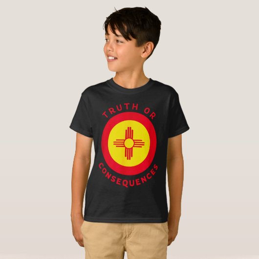 Truth Or Consequences New Mexico Nm Flag Zia Souve T-Shirt (Vorne ganz)
