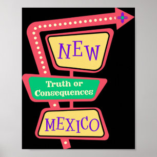 Truth Or Consequences New Mexico Nm Retro Vintage Poster