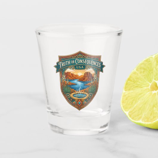 Truth or Consequences New Mexico Schnapsglas (Vorderseite)