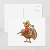 Truthahn als Bauer Postkarte (Vorne/Hinten)