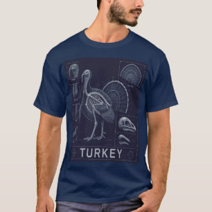Truthahn-Anatomie-Blueprint T-Shirt