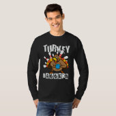 Truthahn-Bagger-Bowling Frohes Erntedankfest T-Shirt (Vorne ganz)