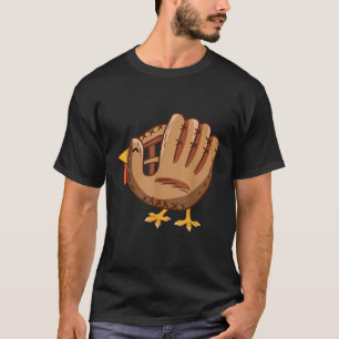 Truthahn Baseballhandschuh Vintage Süß Thanksgivin T-Shirt