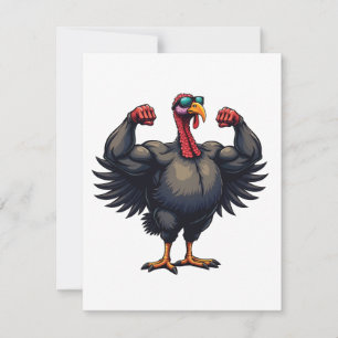 Truthahn Bodybuilding Thanksgiving Tag Gym Workout Feiertagskarte