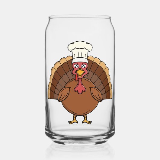 Truthahn-Chef-Cartoon-Thanksgiving Dosenglas (Vorderseite)
