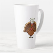 Truthahn-Chef-Cartoon-Thanksgiving Milchtasse (Rechte Ecke)