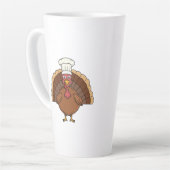 Truthahn-Chef-Cartoon-Thanksgiving Milchtasse (Linke Ecke)
