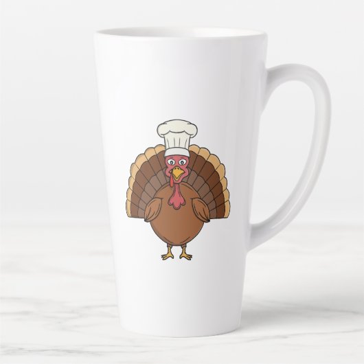 Truthahn-Chef-Cartoon-Thanksgiving Milchtasse (Rechts)