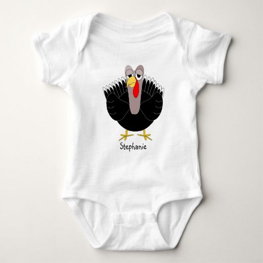 Truthahn Design Personalisiert Baby Strampler (Vorderseite)