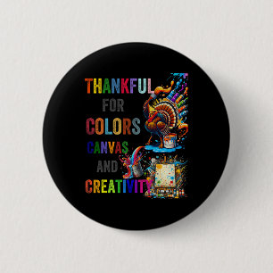 Truthahn-Erntedankfest-Kunstlehrer-Kostüm-T-Shirt Button