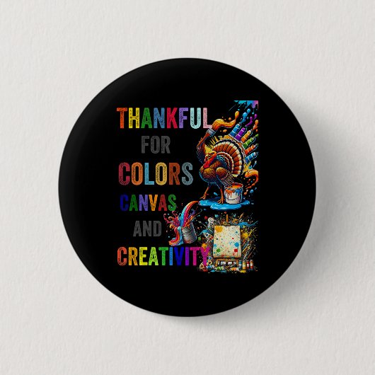 Truthahn-Erntedankfest-Kunstlehrer-Kostüm-T-Shirt Button (Vorderseite)