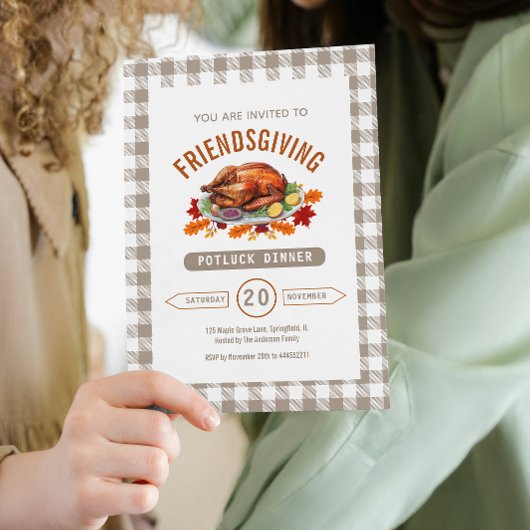 Truthahn-Erntedankfest-Potluck-Dinner Herbst-Gingh Einladung