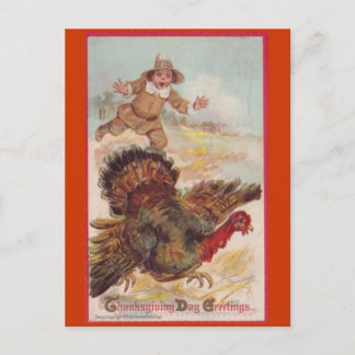 Truthahn fangen, Vintage-Kunstpostkarte Postkarte