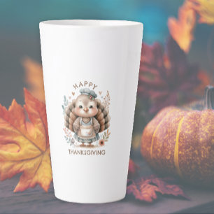 Truthahn Floral Chic Frohes Erntedankfest Milchtasse