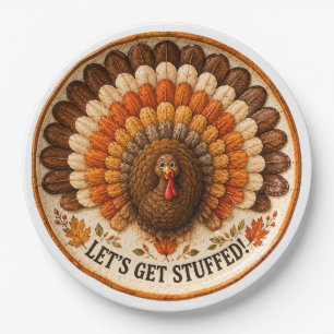 Truthahn für Freunde, die Thanksgiving geben Pappteller