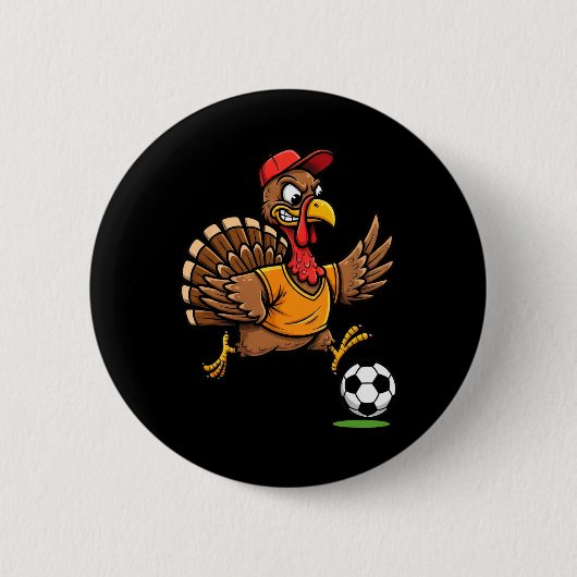 Truthahn Fußball Thanksgiving Truthahn spielt Fußb Button (Vorderseite)