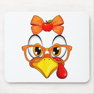 Truthahn Gesicht Apfel Kokette Herbst Thanksgiving Mousepad