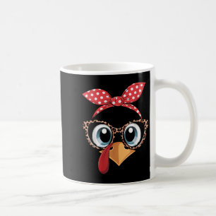 Truthahn Gesicht Leopard Stirnband Thanksgiving Pi Kaffeetasse
